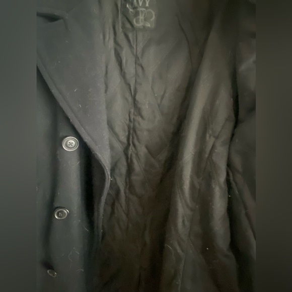 Old Navy Black Double Breasted Wool Blend Pea Coat Size M - Picture 3 of 7